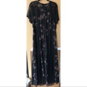 Torrid Women’s Black Floral High Neck Floor Length Dress